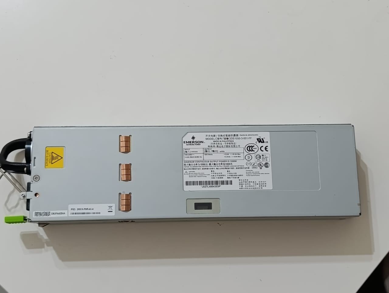 Juniper/Artesyn DS1050-3-001-FF 1000W P/W POWER SUPPLY: SRX1K-PWR-AC-A working...